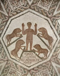 Daniel en el foso de los leones, de Bordj El Loudi, romano, siglo V